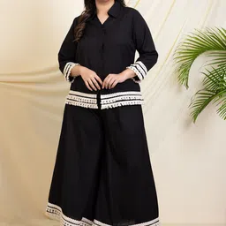 vibes by deebaco DEEBACOPlus Size Shirt WithShararaCo-Ord Set-picture-7