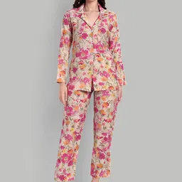 SINGNI Floral Printed Long Sleeve Pure Silk Shirt With Trouser-picture-50
