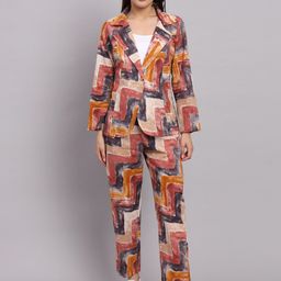 DECKEDUP Geometric Printed Pure Cotton Coat With Trousers-image-67