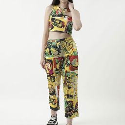 Zima Leto Printed Halter Neck Top With Trousers-image-70