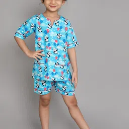 BAESD Girls Conversational Printed Pure Cotton Night Suit-71