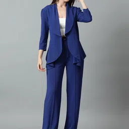 Kotty Blue Shawl Neck Blazer & Trouser-image-51