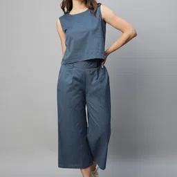Babli Round Neck Pure Cotton Top With Palazzo Co-Ords-picture-52