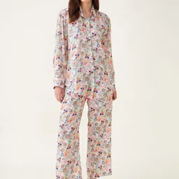 SALT ATTIRE Printed Shirt With Mid-Rise Trouser Co-Ords-image-28