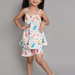 BAESD Girls Conversational Printed Pure Cotton Night Suit-74