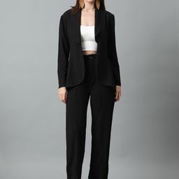 Kotty Black Shawl Neck Blazer With Trousers-image-97