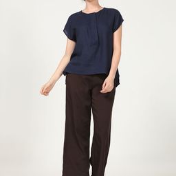 Saltpetre Round Neck Linen Top & Mid-Rise Trouser-image-50