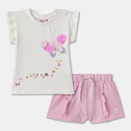 R&B Girls Printed Pure Cotton Top & Shorts-image-72