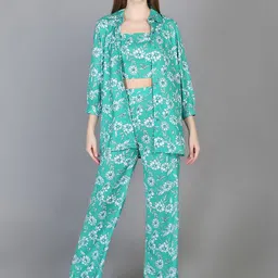 Chemistry 3 Pieces Floral Printed Top & Trousers with Shrug-picture-24