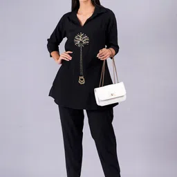 JC4U Shirt collar Embroidered Tunic With Trouser-picture-51