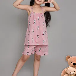 BAESD Girls Conversational Printed Pure Cotton Night Suit-42