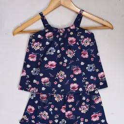 BAESD Girls Floral Printed Sleeveless Pure Cotton Top With Shorts-image-35
