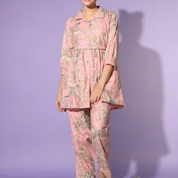ETC Pure Cotton Floral Printed Tunic And Trouser-picture-22