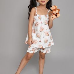 BAESD Girls Conversational Printed Pure Cotton Night Suit-51
