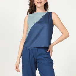Saltpetre Colourblocked Organic Cotton Top With Trouser With Shrug-image-4