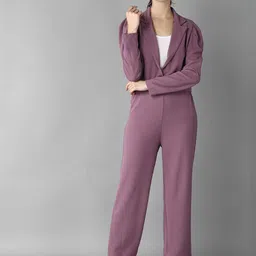 Roadster Notched Lapel Collar Coat With Trousers-image-60