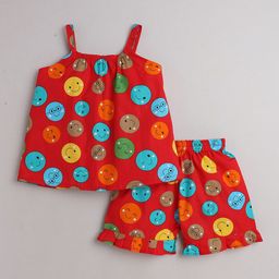 BAESD Girls Printed Pure Cotton Top With Shorts-39