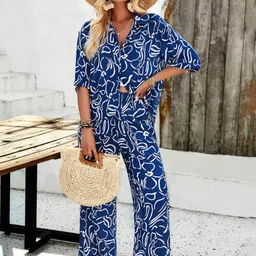 StyleCast Printed Shirt Collar Shirt With Trousers-picture-15