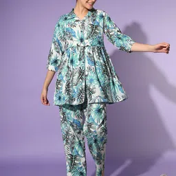 ETC Pure Cotton Floral Printed Tunic And Trouser-picture-21