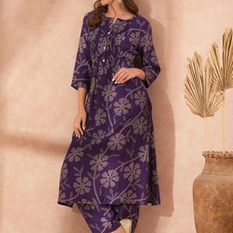 FASHOR Bandhani Printed A-Line Tunic & Trouser Co-Ords-58