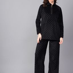 Hencemade Checked Shirt Collar Suede Top & Trouser-picture-19