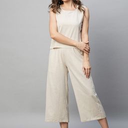 Babli Round Neck Pure Cotton Top With Palazzo Co-Ords-19