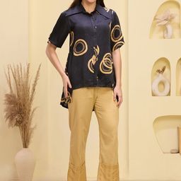 First Resort by Ramola Bachchan Printed Pleated Linen Shirt With Trouser-picture-14