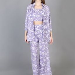 Chemistry 3 Pieces Floral Printed Top & Trousers with Shrug-picture-23