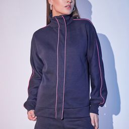STREET 9 Hih Neck Pure Cotton Sweatshirt and Shorts Co-Ords-14