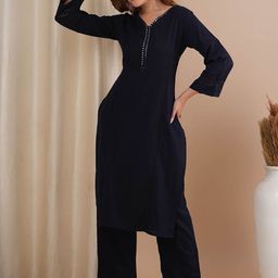 FASHOR Embellished Kurta With Trousers Co-Ords-image-37