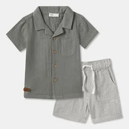 R&B Shirt Collar Shirt with Shorts-image-82