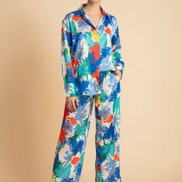 Lounge Dreams Abstract Printed Shirt With Trousers-picture-30