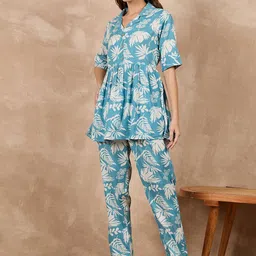 BAESD Printed V Neck Tunic & Trousers Co-ords-image-33