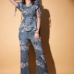 KASSUALLY Floral Printed Top With Trouser-image-87