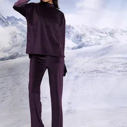 Tokyo Talkies High Neck Relaxed Fit Top With Bell Bottom Trousers-image-61