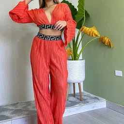 LULU & SKY V-Neck Long Sleeves Top & Trousers-image-42
