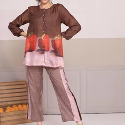 Bannos Swagger Printed Top With Striped Trousers Co-Ords-image-60