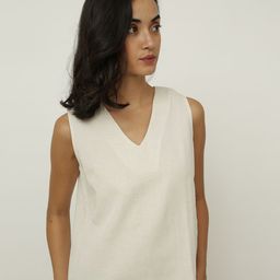 Saltpetre V-Neck Sleeveless Organic Cotton Top With Trousers-image-83