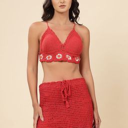 Velvery Self-Design Pure Cotton Top With Mini Skirt-image-28