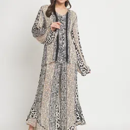 VELDRESS Floral Printed Flared Top With Palazzos Co-Ords-13