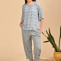 GOLDSTROMS Printed Round Neck Top With Palazzos-picture-13