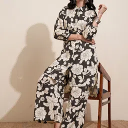 Vishudh Printed Pure Cotton Shirt With Palazzos Co-Ords-image-46