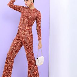 Tokyo Talkies Women Printed Crop Top With Trouser-image-63