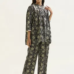 Jaipur Kurti Handblock Printed Top With Palazzo  Co-Ords-picture-37