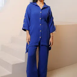 NH KAPDEWALA Gala Shirt With Fusion Pant Co-Ords-picture-45