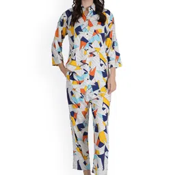 Style Shoes Printed Shirt Collar Neck Shirt & Flared Trouser Co-Ords-picture-51