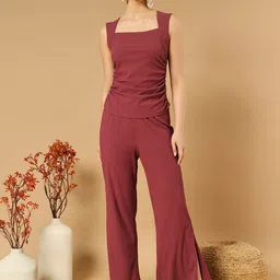 WoowZerz Square Neck Sleeveless Top And Trouser Co-Ords-picture-2