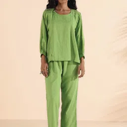 trueBrowns Malang Self Design Cotton Tunic With Trouser Co-Ords-55