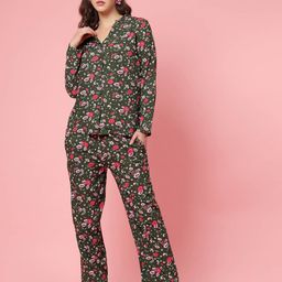 plusS Floral Printed Mandarin Collar Shirt & Trouser-picture-29