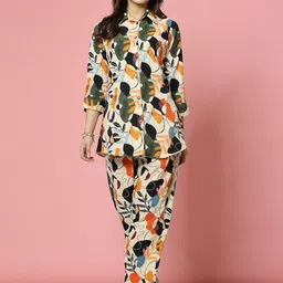 Clora Creation Floral Digital Printed Shirt With Trouser Co-Ords-image-18
